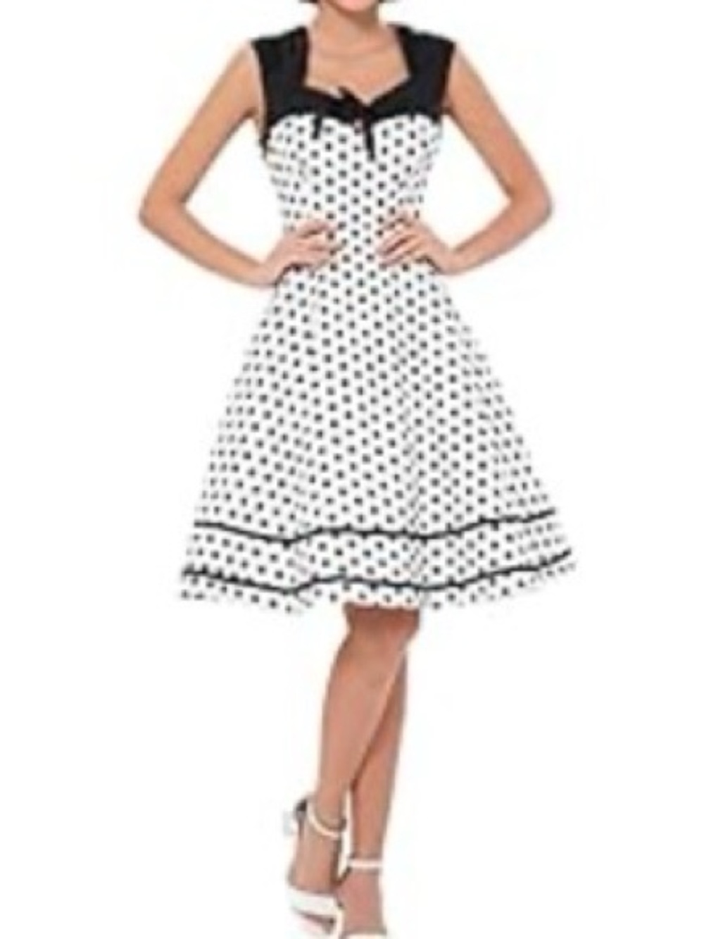 Killreal Polka Dot Dress NWT Black White Fit Flare Vintage Style